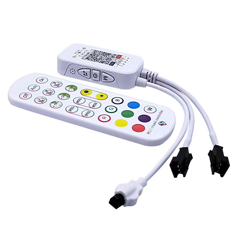 DC5-24V Bluetooth SPI Dream Color Dual Channel RF Remote RGB LED Controller For Addressable LED Strip Light- duoCo StripX APP
